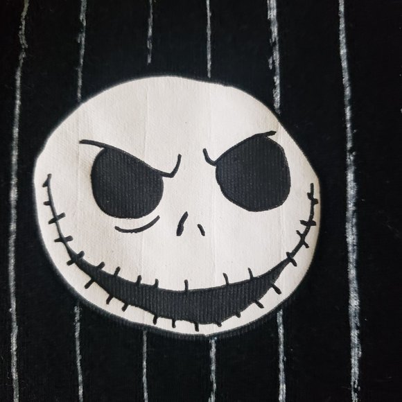 Disney The Nightmare Before Christmas Pinstripe Pumpkin King Long Sleeve Shirt L - Picture 7 of 11